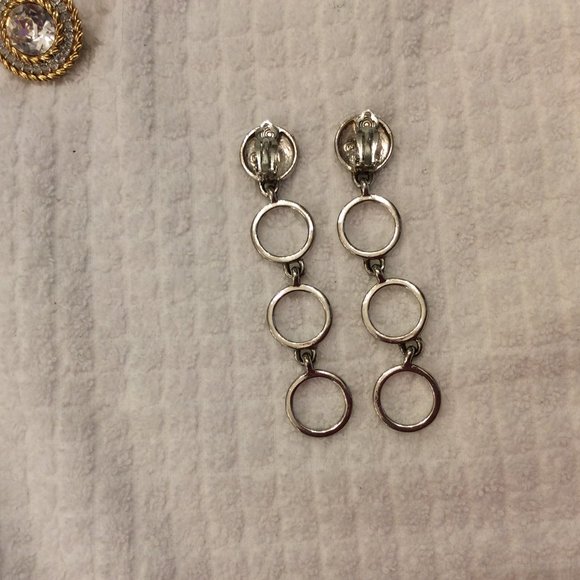 Vintage 1990 Silver chain link earrings - Picture 9 of 13